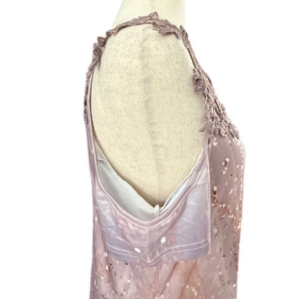 Made with Love Mauve Maxi Floral Embroidery Cold Shoulder Sleeve Dress Small MWT - Picture 8 of 13